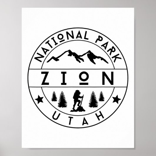 Zion National Park Utah Hiker Nature Hiking Outdoo ポスター (正面)
