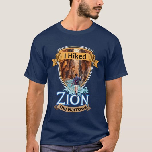 Zion National Park Utah I Hikedhe Narrows Retro Vi Tシャツ (正面)