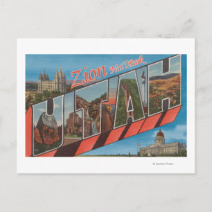 Zion National Park, Utah - Large Letter Scenes ポストカード