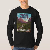 Zion National Park Utah Poster Design Tシャツ (正面)