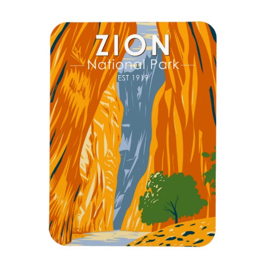 Zion National Park Utah The Narrows Vintage マグネット (縦)