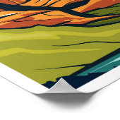 Zion National Park Utah Travel Illustration ポスター (角)