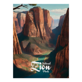 Zion National Park Utah USA Travel Poster ポスター