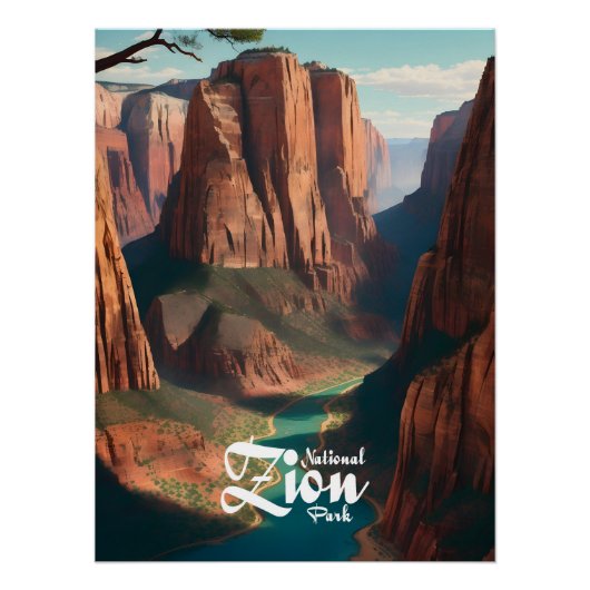 Zion National Park Utah USA Travel Poster ポスター (正面)