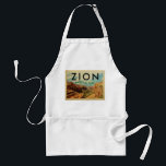 Zion National Park Vintage Travel<br><div class="desc">Zion National Park design in Vintage Travel style featuring the red canyons of Zion with puffy clouds on a blue sky.</div>