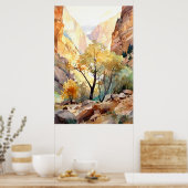 Zion National Park Watercolor ポスター (キッチン)