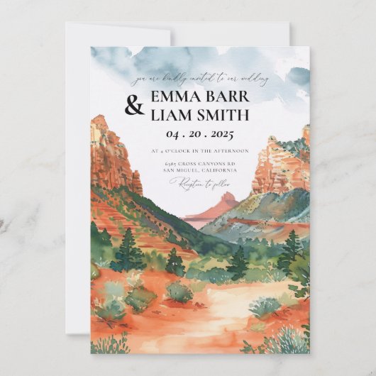 ZION National Park Wedding Invitation 招待状 (正面)