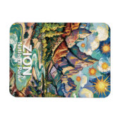 Zion Virgin River Patriarchs Van Gogh Colorful マグネット (横)