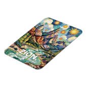 Zion Virgin River Patriarchs Van Gogh Colorful マグネット (左側)