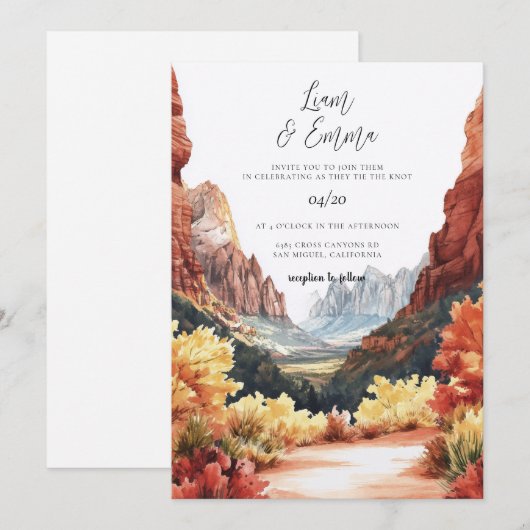 Zion Wedding Destination Invitation 招待状 (正面/裏面)