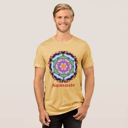 Zionesque Namaste Kaleidoscope T-shirt トライブレンドＴシャツ (正面全面)