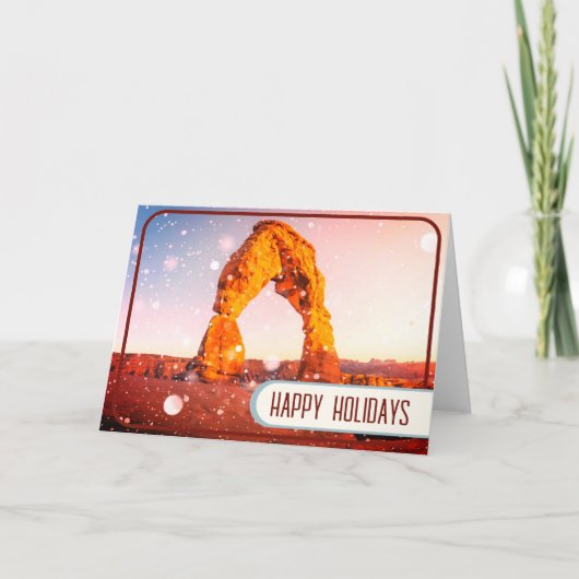 Zions National Delicate Arch Utah holiday card カード (正面)