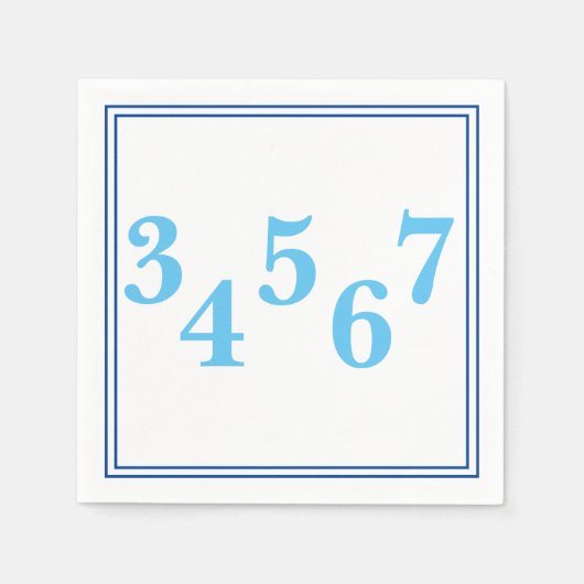 Zipコー名門私立校風のドの縁どカスタム スタンダードカクテルナプキン (正面)