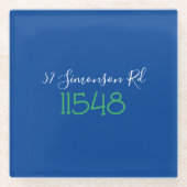 Zipコー名門私立校風のド通りのアドレパーソナライズされたス ガラスコースター (正面)