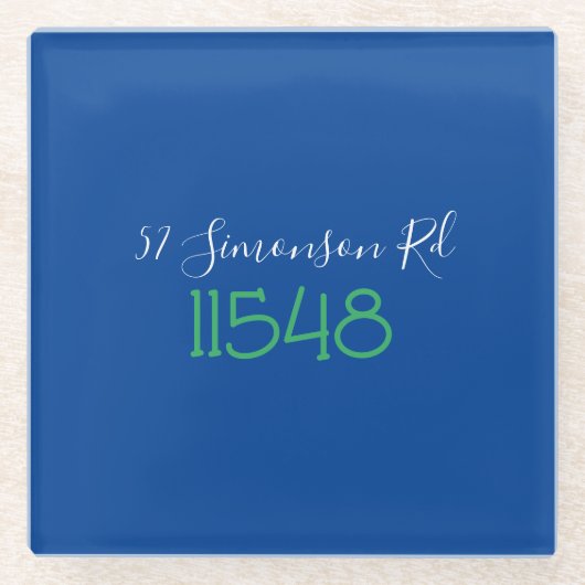 Zipコー名門私立校風のド通りのアドレパーソナライズされたス ガラスコースター (正面)