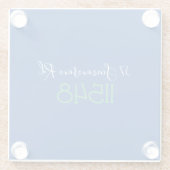 Zipコー名門私立校風のド通りのアドレパーソナライズされたス ガラスコースター (裏面)