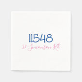 Zipコー名門私立校風のド通りのアドレパーソナライズされたス スタンダードカクテルナプキン (正面)