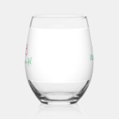 Zipコー名門私立校風のド通りのアドレパーソナライズされたス ステムなしワイングラス (左)