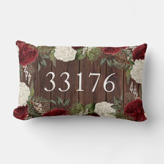 Zipコー素朴ドバラたった今結婚しました ランバークッション (正面)