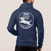 Zipユニセックスフード付きスウェットシャツ – ホワイトロゴ パーカ (裏面)