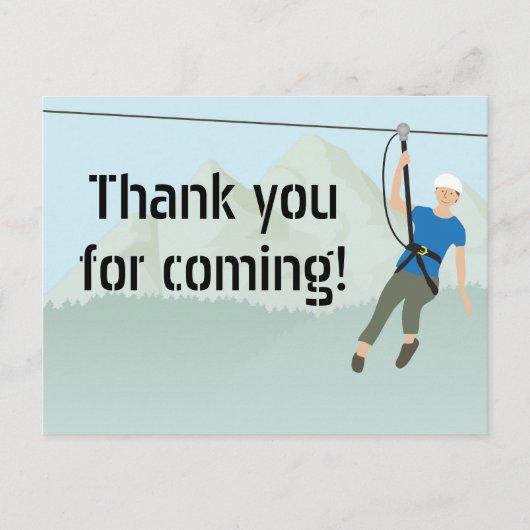 Zipラインニング誕生日ありがとう ポストカード (正面)