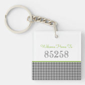 ZIP CODEブラックグリーンへようこそクラシック キーホルダー (正面)