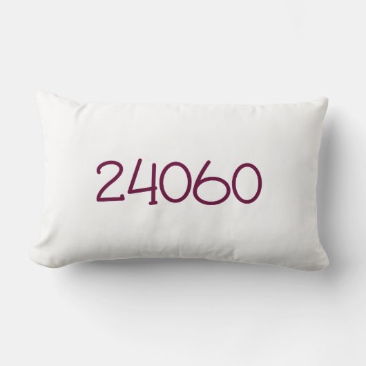 Zip Code University Maroon Burnt Orange Two Sided ランバークッション (正面)