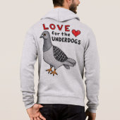 Zip-Hoodie "Love For The Underdogs" mit Taube パーカ (裏面)