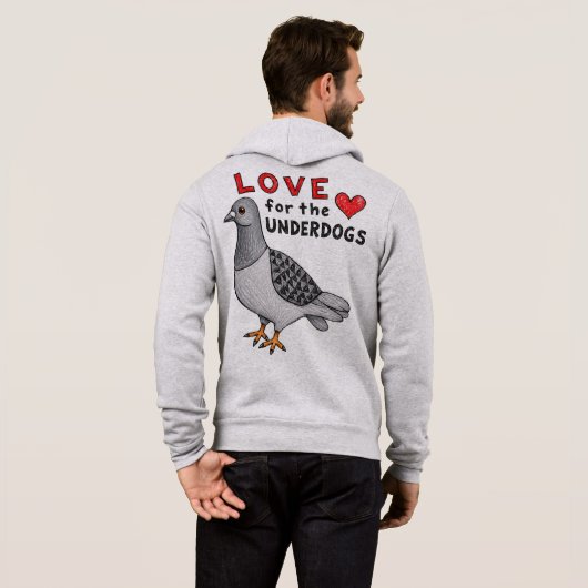 Zip-Hoodie "Love For The Underdogs" mit Taube パーカ (裏面フル)