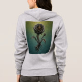 Zip-up hoodie with a surrealistic stone rose パーカ (裏面)