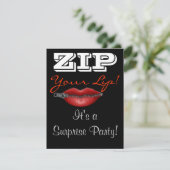 ZIP your lip サプライズパーティ招待状 招待状 (スタンド正面)