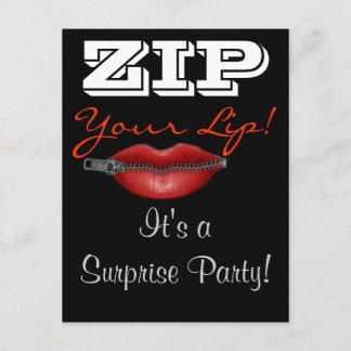 ZIP your lip サプライズパーティ招待状 招待状