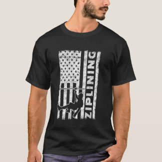 Zipline Ziplining USA Tシャツ