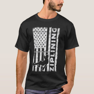 Zipline Ziplining USA Tシャツ