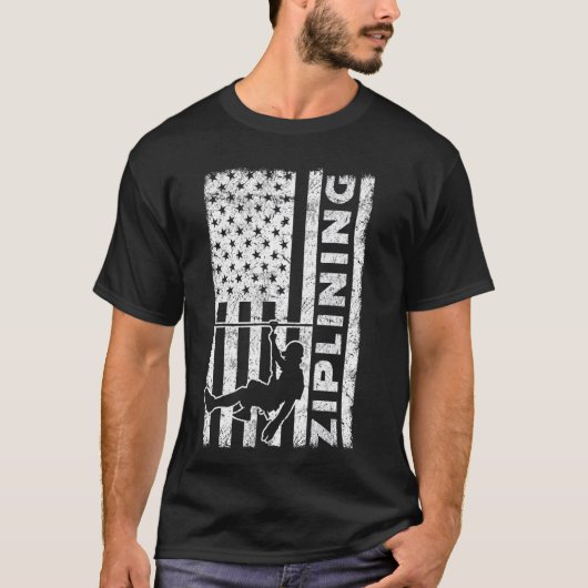 Zipline Ziplining USA Tシャツ (正面)