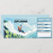 Zipliningギフト証明書、Ziplineチケット 招待状 (正面/裏面)