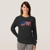 Ziplining USA American Flag Zipline Patriotic Tシャツ (正面フル)