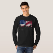 Ziplining USA American Flag Zipline Patriotic Tシャツ (正面フル)