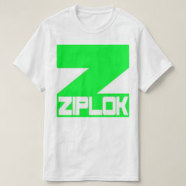 Ziplok -ネオン緑-白いTシャツ Tシャツ
