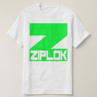 Ziplok -ネオン緑-白いTシャツ Tシャツ
