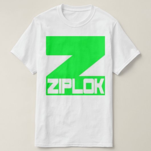 Ziplok -ネオン緑-白いTシャツ Tシャツ (デザイン正面)