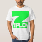 Ziplok -ネオン緑-白いTシャツ Tシャツ (正面)