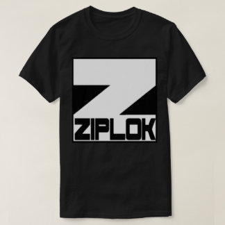 Ziplok -白いロゴ-黒いTシャツ Tシャツ