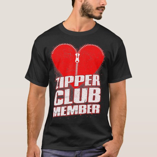 Zipper Club Open Heart Surgery Gifts Recovery Men  Tシャツ (正面)