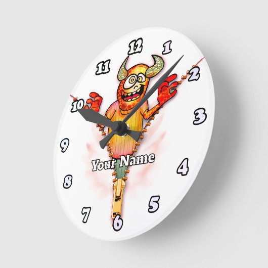 Zipper Monster ラウンド壁時計 (傾斜)