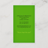 ZippityはDaの温室の自然の名刺をします 名刺 (裏面)