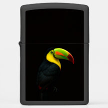 Zippo lighter with tropical Keel Billed Tucan