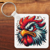"Zippy the Vivid Rooster" Aluminum Keychain キーホルダー (正面)