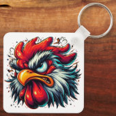 "Zippy the Vivid Rooster" Aluminum Keychain キーホルダー (裏面)