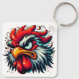 "Zippy the Vivid Rooster" Aluminum Keychain キーホルダー